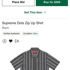 Supreme dots zip up shirt